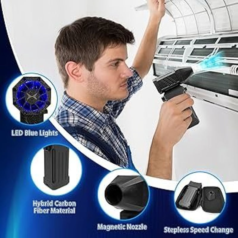 Turbo Jet Blower, 300,000RPM Violent Fan, High-Speed Dust Cleaner, Type-C Charging, 53m/s Strong Winds for Deep Cleaning