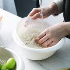 Rotating Fruit Basket Double Layer Draining Basket for Easy Washing and Storage