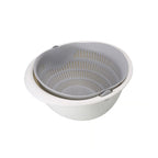 Rotating Fruit Basket Double Layer Draining Basket for Easy Washing and Storage