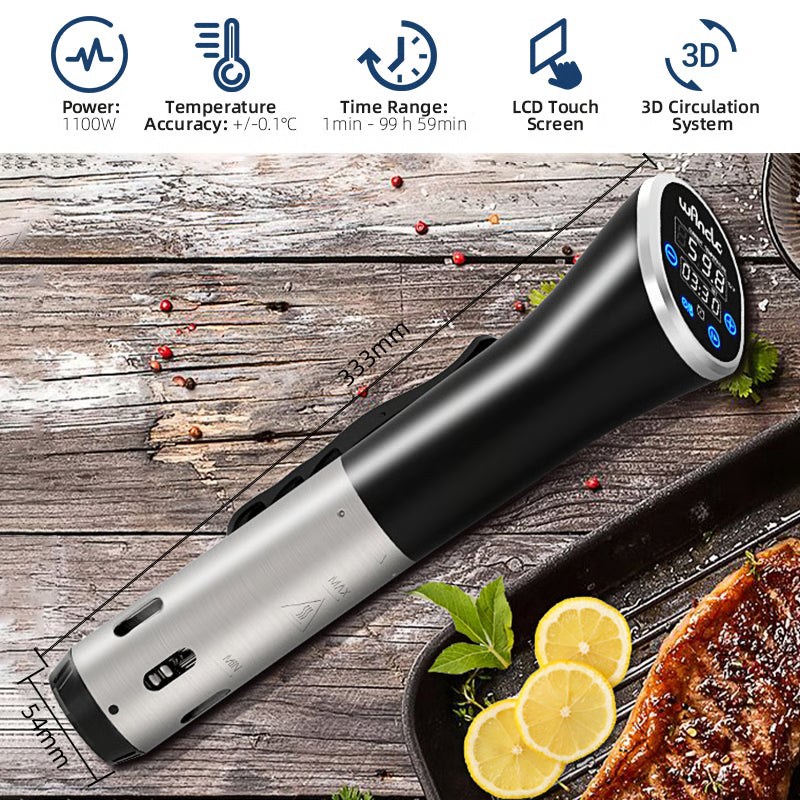 Sous Vide Cooker LCD Touch, Immersion Circulator Accurate Cooking, Waterproof Vacuum Cooker with Digital Display