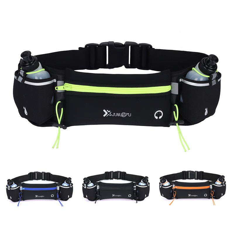 Running Waist Belt for Marathon Trail, Dual Pocket Sports Fanny Pack, Water Bottle Holder Waist Bag for Man Woman Fitnes