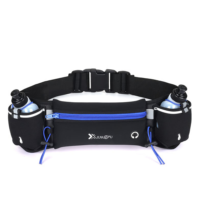 Running Waist Belt for Marathon Trail, Dual Pocket Sports Fanny Pack, Water Bottle Holder Waist Bag for Man Woman Fitnes