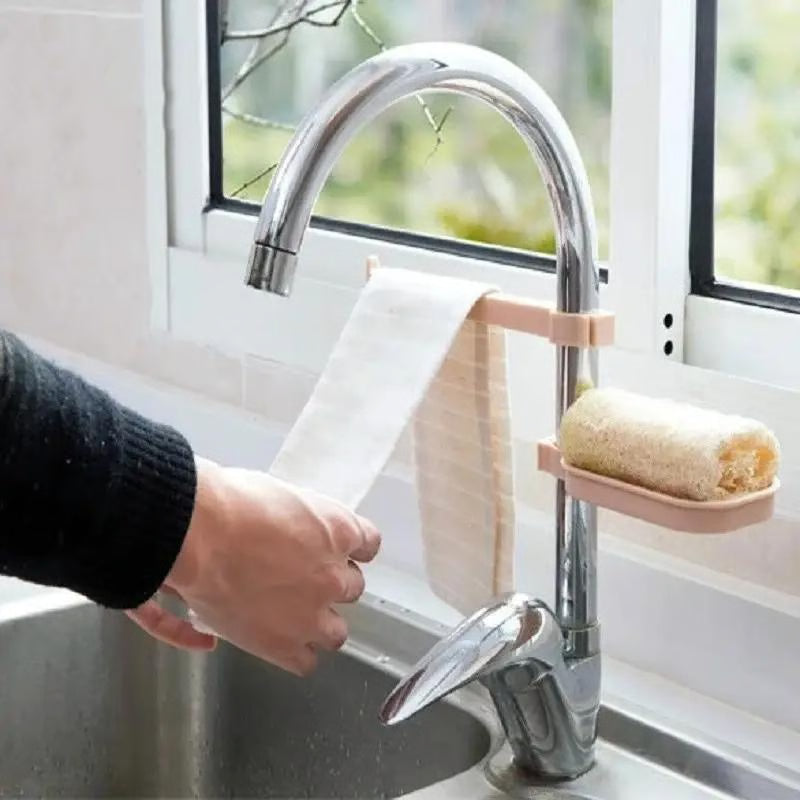Adjustable Drain Basket, Multifunction Sink Storage Rack, Sponge Cloth Soap Box, Kitchen Holders Gadgets