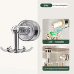 Rotating Suction Cup Hook Rack Wall Mount Organizer For Kitchen Utensils 0 Rotating Suction Cup Hook Rack Wall Mount Organizer For Kitchen Utensils 1 Rotating Suction Cup Hook Rack Wall Mount Organizer for Kitchen Utensils