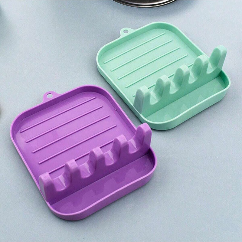 Multi Function Kitchen Utensil Holder and Spatula Rack Organizer with Drip Tray