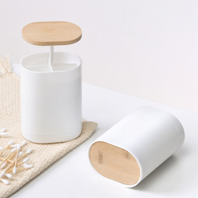 Automatic Pops Up Toothpick Box, Cotton Bud & Swabs Storage Case Organizer Toothpick Holder Dispenser Container for Home